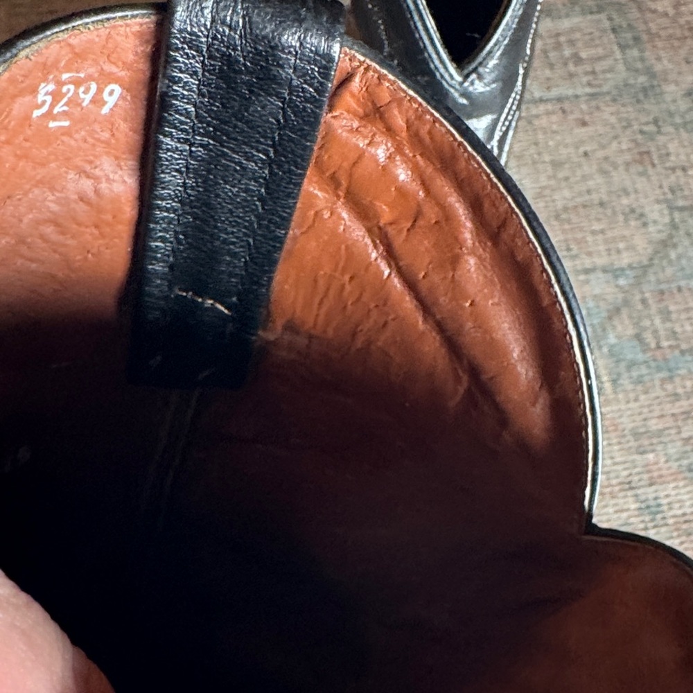 Black Leather Western Cowboy Boots with Silver & Gold Tip Accents & Concho 9.5D - Picture 11 of 14